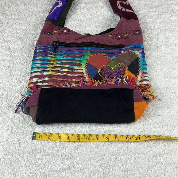 Y2K the Collection Royal Patchwork hobo hippie shoulder bag tote purse - Picture 5 of 9